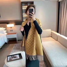 Load image into Gallery viewer, New Luxury autumn and winter Stitching color cashmere warm shawl tassel scarf
